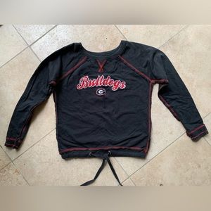 Vintage Georgia Bulldogs Spell Out Pullover Sweatshirt Womens Medium M Sports